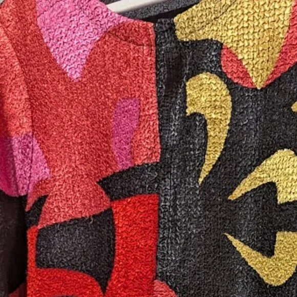 Geometric Print Crinkle Jacket – Tunic Length with Pockets - Picture 5 of 5